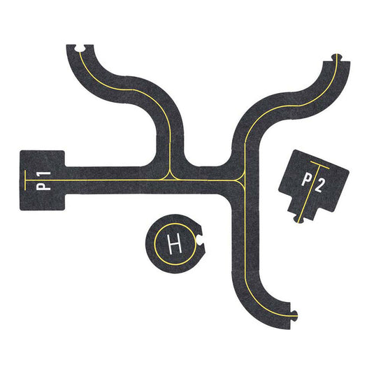 Goki speelset wegdelen vliegveld met accessoires - 26dlg.