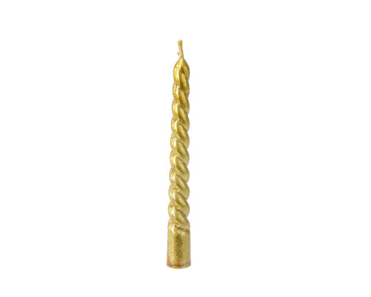 Decoris kerstboomkaarsjes swirl wax goud ã˜1,2x10cm verpakt per 8 stuks