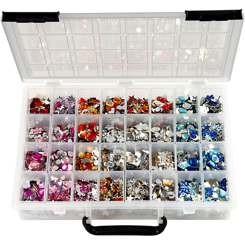 Afbeelding laden in galerijviewer, Https: www.cchobby.nl strasstenen-d-6-16-mm-diverse-kleuren-32x360-stuk-1-doos
