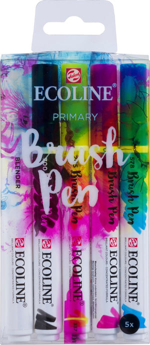 Ecoline brush pen set primair | 5 kleuren