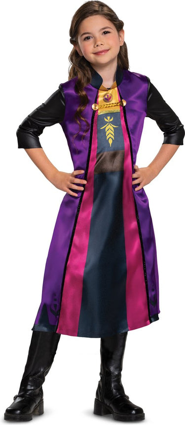 Disguise disney - frozen 2, anna traveling basic plus, maat m (7-8 jaar)