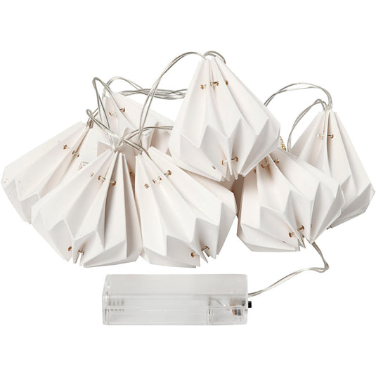 Creativ company led lichtslinger met lampenkapjes, h: 80 mm, l: 100 cm, d 65 mm, wit, 1 stuk