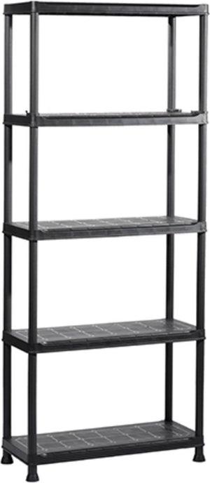 Keter kunststof stellingkast - opbergrek - 75x32x176cm - zwart