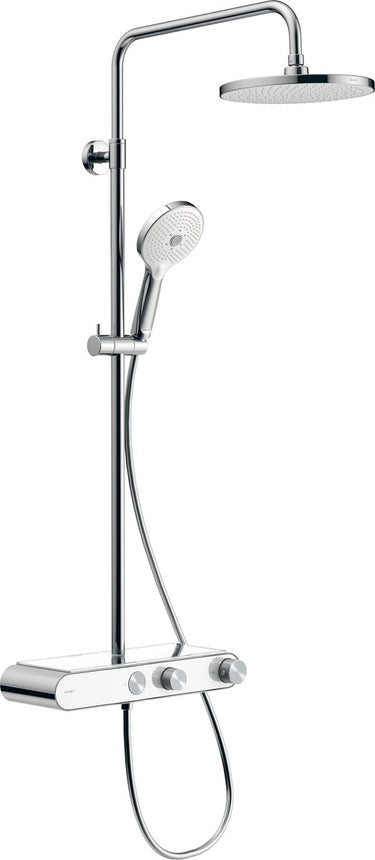 Duravit regendouche systeem shelf 1050 – thermostatisch – 3 straalsoorten – met planchet – chroom wit hoogglans