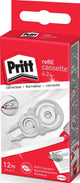 Pritt navulcassette correctieroller flex 4.2mm x 12m – refill correctietape – direct overschrijfbaar nauwkeurig corrigeren