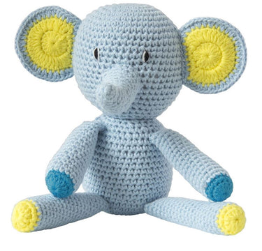 Knuffel gehaakt olifant lichtblauw