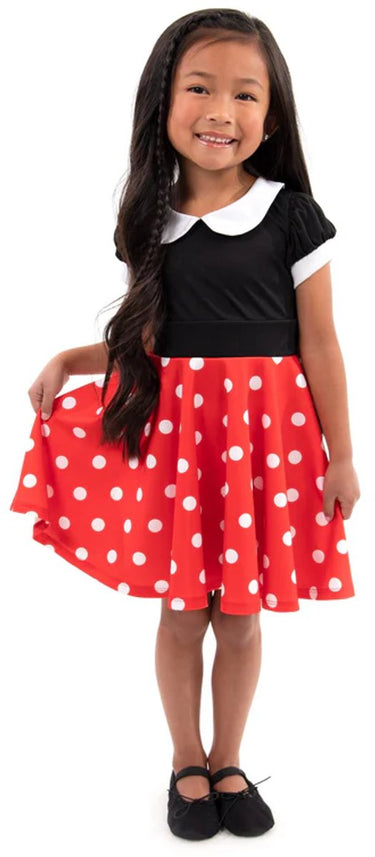 Little adventures - retro polka dot twirl jurk – maat m (98-104)