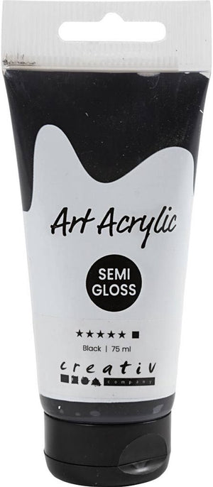 Pigment art acrylverf – zwarte verf – acrylaatverf – acrylic paint – hobbyverf – sneldrogende verf – dekkende verf – waterbasis verf – mars black – dekkend – – 75 ml