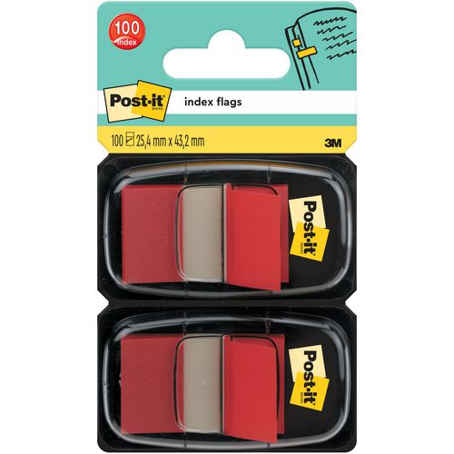 Indexen post-it rood 25 mm
