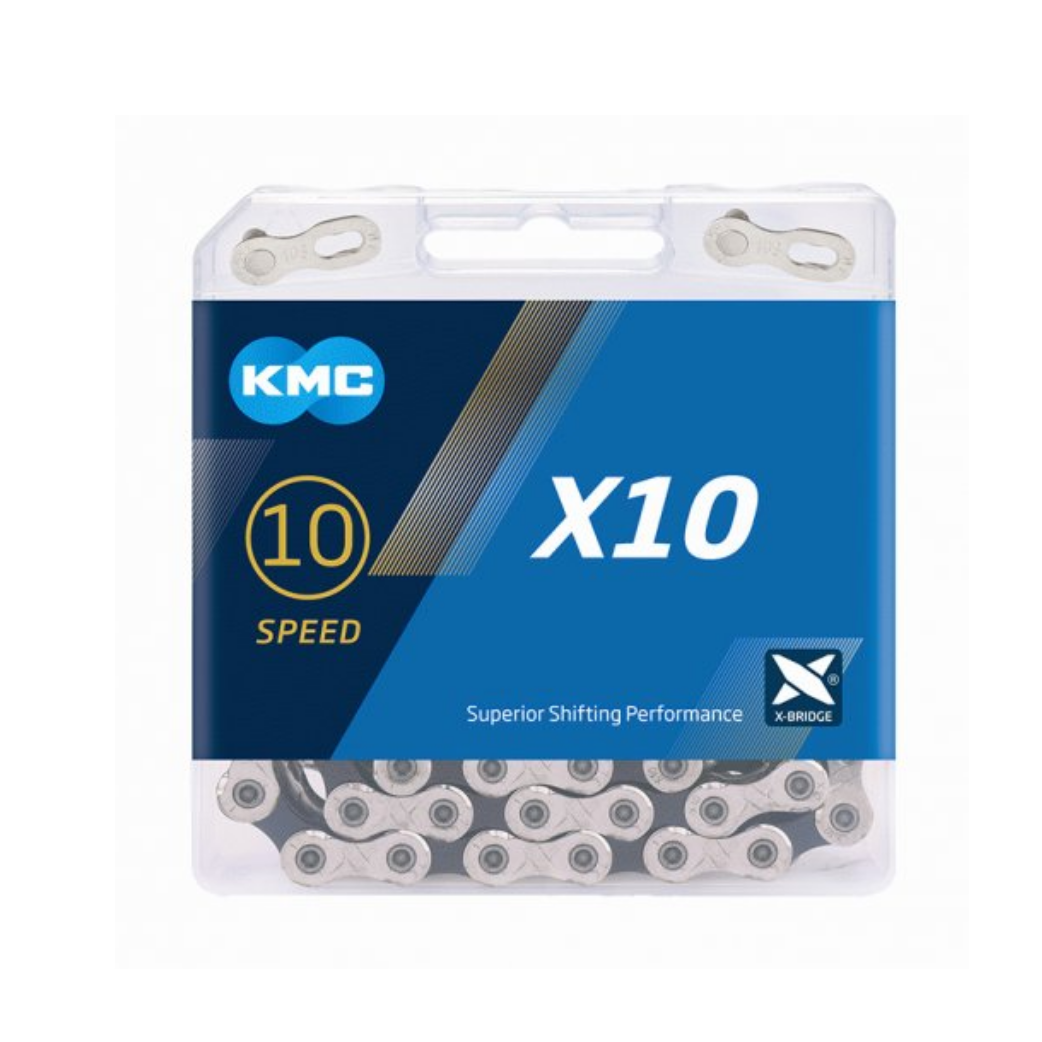 KMC ketting X10 silver black 114s