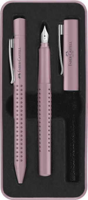 Faber-castell schrijfset - grip 2010 - balpen en vulpen - in giftbox - harmony rose shadows - fc-201528