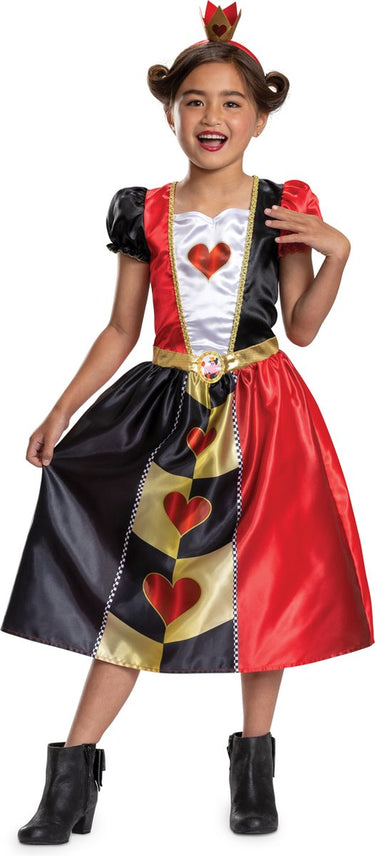 Disguise disney - alice in wonderland, hartenkoningin jurk classic, maat xs (3t-4t jaar), meisjes