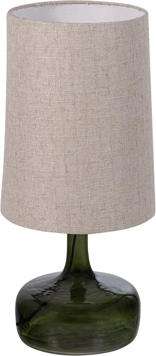 Woood luma tafellamp met kap - glas - groen naturel - 60x27x27