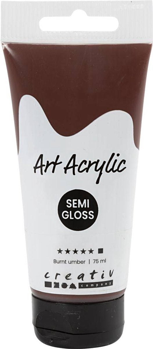 Pigment art acrylverf - burnt umber - dekkend - - 75 ml