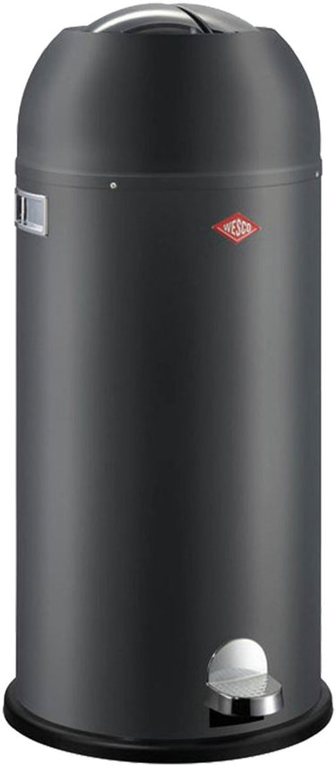 Wesco kickmaster maxi prullenbak | pedaalemmer | 40 liter | metaal - mat grafiet | vuilnisbak - made in germany