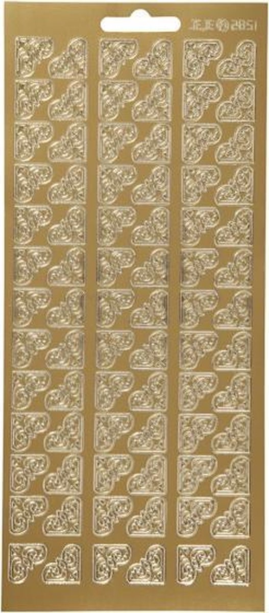Creativ company stickers goud - hoeken stickervel - zelfklevende foliestickers voor diy kaarten, scrapbooking creatieve versiering - 10x23 cm - 1 vel