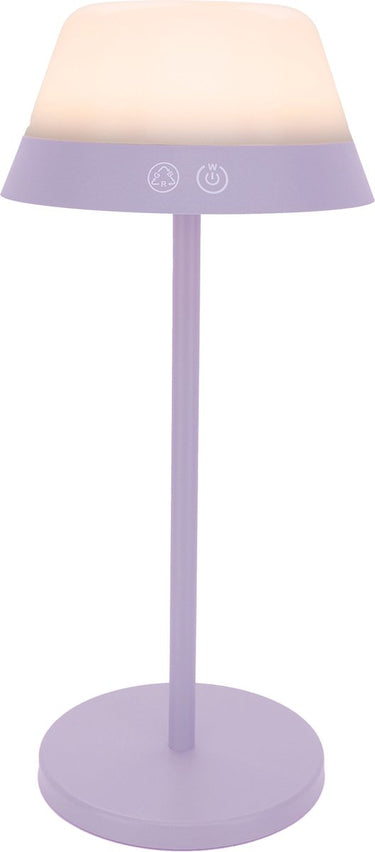 Eglo meggiano tafellamp - aanraakdimmer - draadloos - 32 cm - lila wit - instelbaar rgb wit licht - oplaadbaar - buiten en binnen