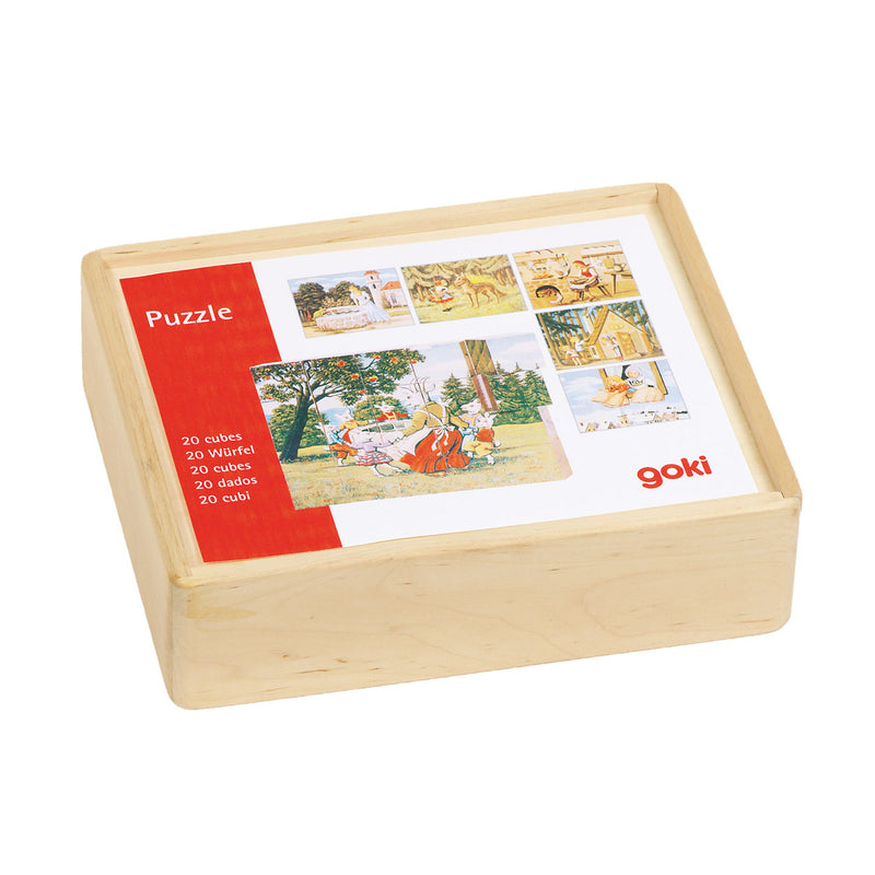 Afbeelding laden in galerijviewer, Goki houten blokpuzzel sprookjes
