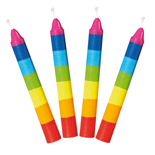 Goki kaarsjes regenboog, 10st.