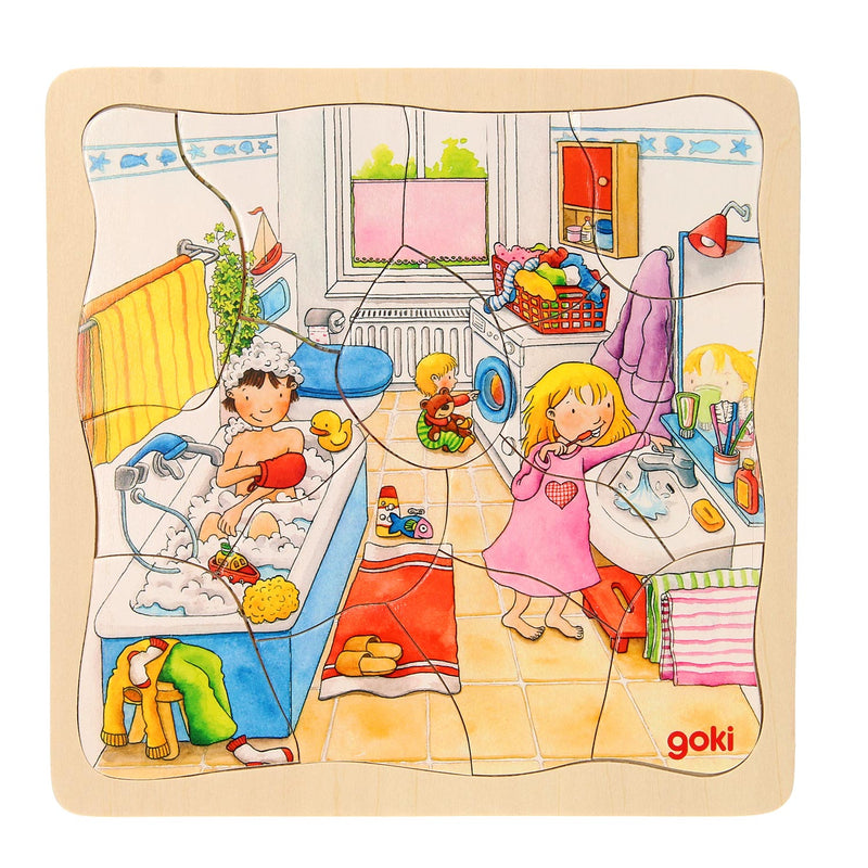 Load image into Gallery viewer, Goki Houten Lagenpuzzel Mijn dag
