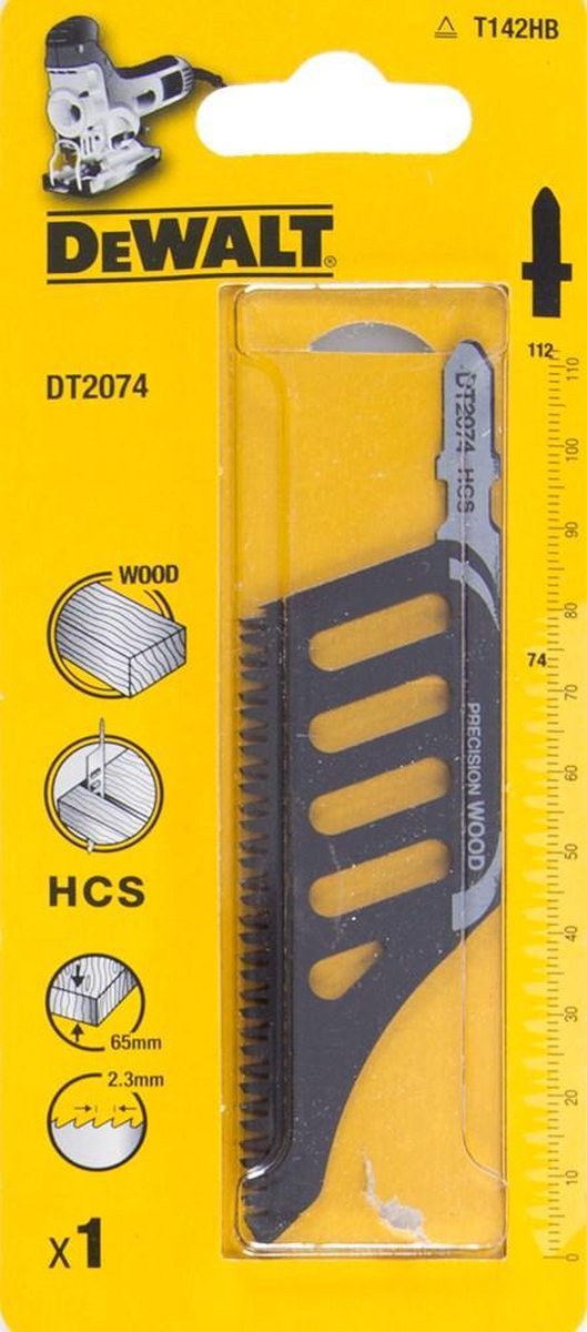 Dewalt decoupeerzaagblad hcs hout <65mm 118x91x2,5mm - dt2074-qz