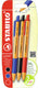 Stabilo pointball balpennen blauw zwart rood - 3dlg.