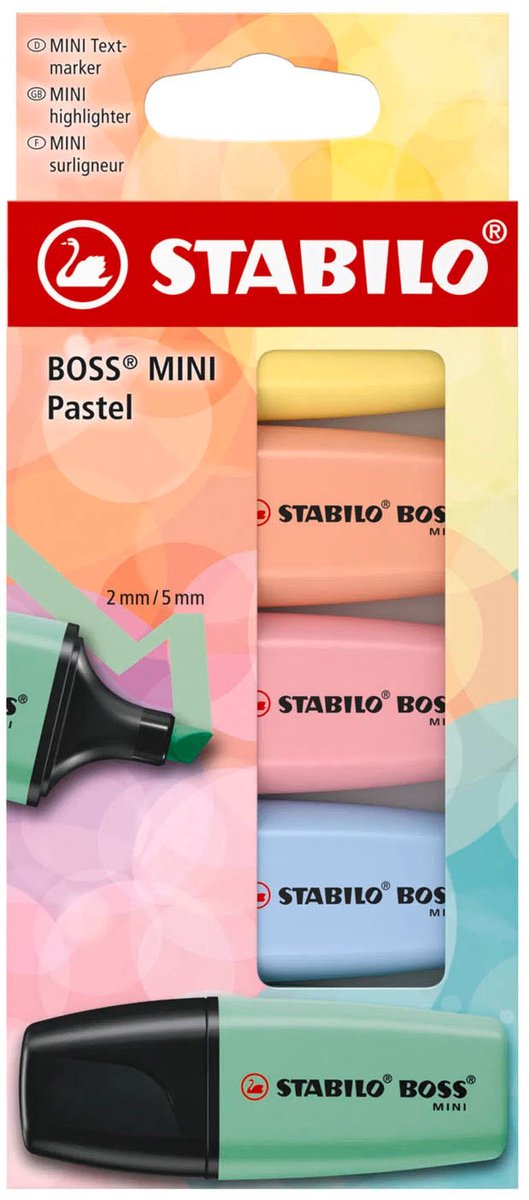 Afbeelding laden in galerijviewer, Stabilo boss mini pastel markeerstiften - 5dlg.
