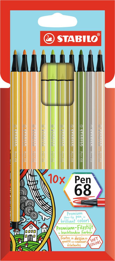 Stabilo pen 68 - viltstift - set met 10 stuks