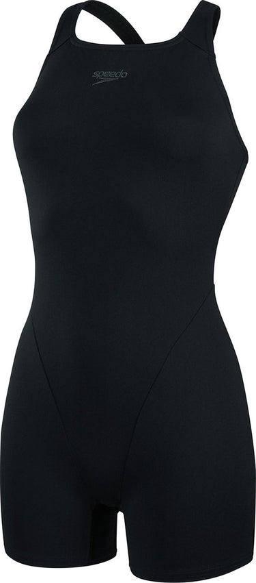 Speedo endurance+ legsuit dames sportbadpak - badpak dames met pijpjes - chloorbestendig zwempak dames - kleurvast sportbadpak dames - zwart - 42