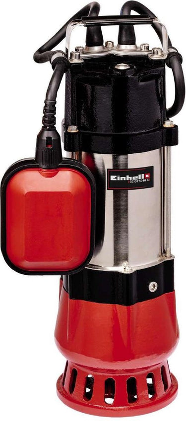 Einhell elektrische vuilwaterpomp gc-dp 5010 g - 500 w - 12000 l u - vuil tot ø10 mm - traploos instelbare vlotterschakelaar - incl. universele slangaansluiting