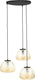 Brilliant kaizen - hanglamp - 3-lichts rond - glas - 3xe27 max 40w - amber zwart