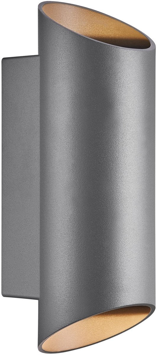 Enzo nordlux wandlamp nico rond 2x gu10 antraciet ip54 - 4800918