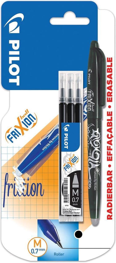 Pilot roller frixion ball zwart + 3 vullingen 0.7