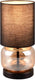 Trio elio - tafellamp - zwart mat - excl. 1x e27 40w - snoerschakelaar - amber glas