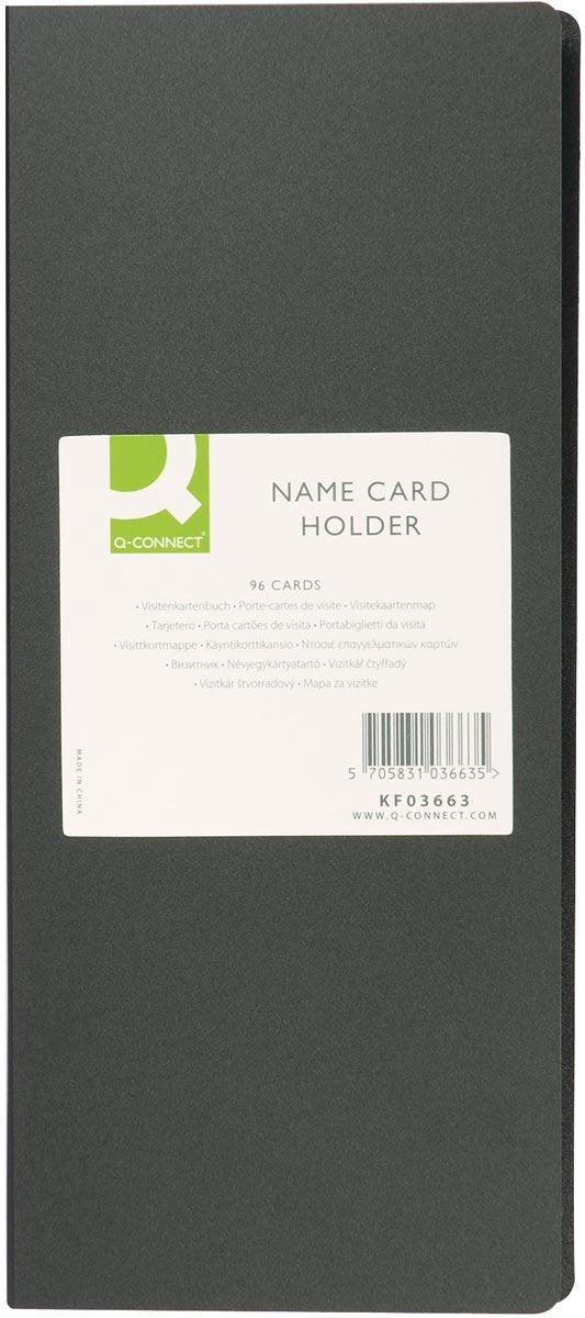 Q-connect visitekaartenmap | ft 11 x 26 cm | voor 96 kaarten | zwart
