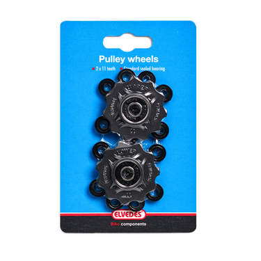 derailleurwieltjes 11 tanden 7-11V zwart 2 stuks