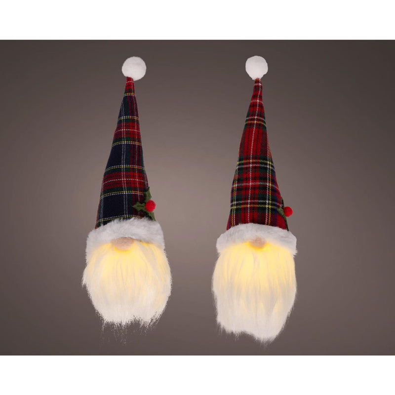 Chargez l'image dans la visionneuse de la galerie, Lumineo kersthanger gnoom led polyester 6x6x20cm warm wit 2 assorti
