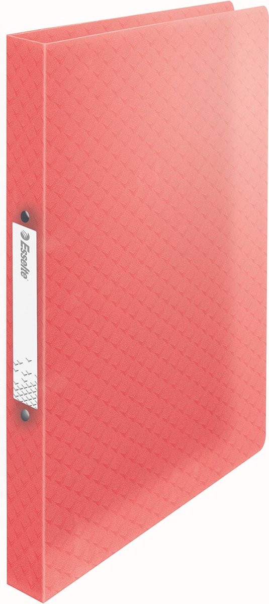 Esselte colour'breeze 2-rings a4 ringband met zachte kaft voor 140 vellen - rugbreedte van 25 millimeter - koraal - 1 stuk