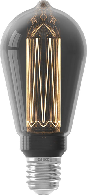 Calex crown series led lamp - e27 - rustiek lichtbron titanium - 3.5w - dimbaar