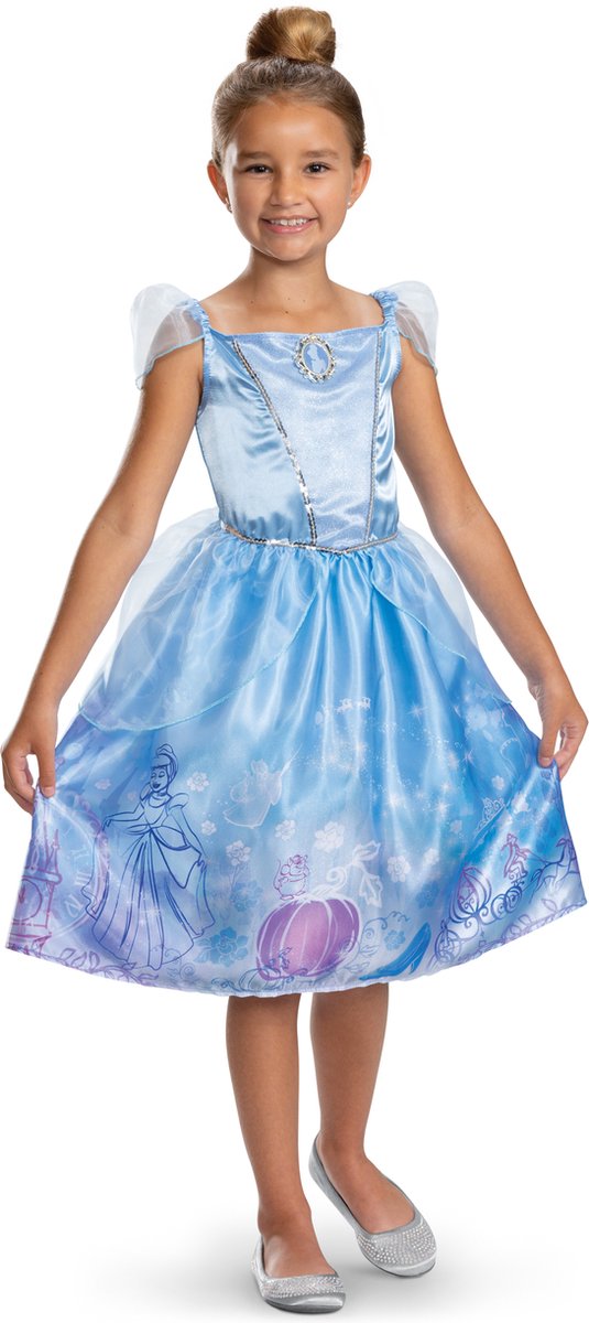Disguise disney prinses - cinderella, cinderella jurk verhalenboek classic, maat xs (3t-4t jaar), meisjes