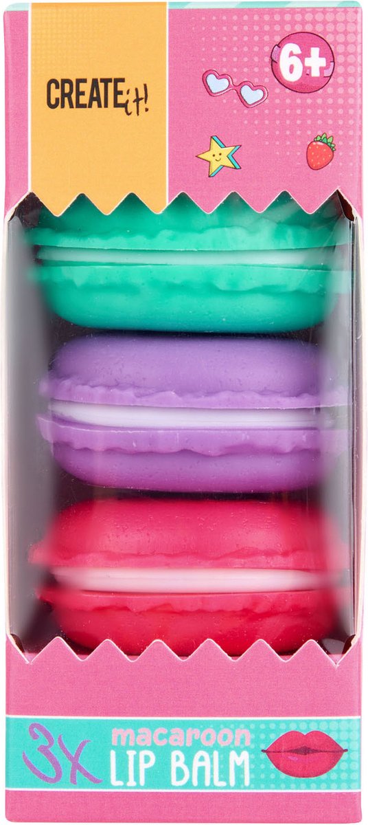 Cargue la imagen en el visor de la galería, Create it! candy lippenbalsem macaron box, 3st.
