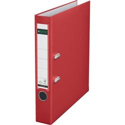 Leitz ordner 1015 plastic breedte 5,2cm rood insteeketiket grijpgat