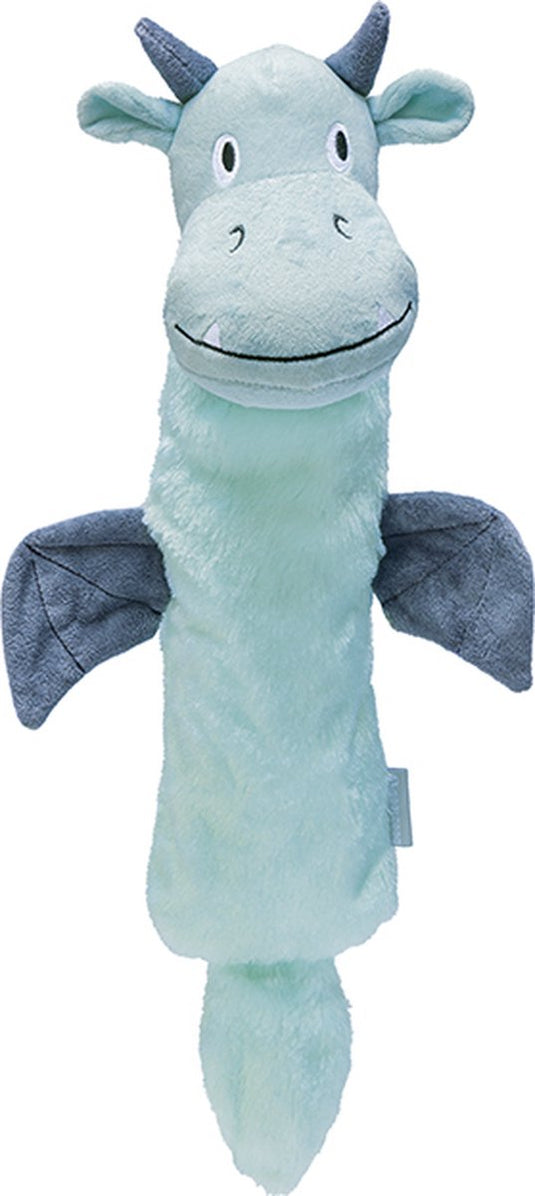 Beeztees puppy flatino draak yi - puppy speelgoed - puppyknuffel - hondenspeelgoed - groen - 45x24,5x6cm