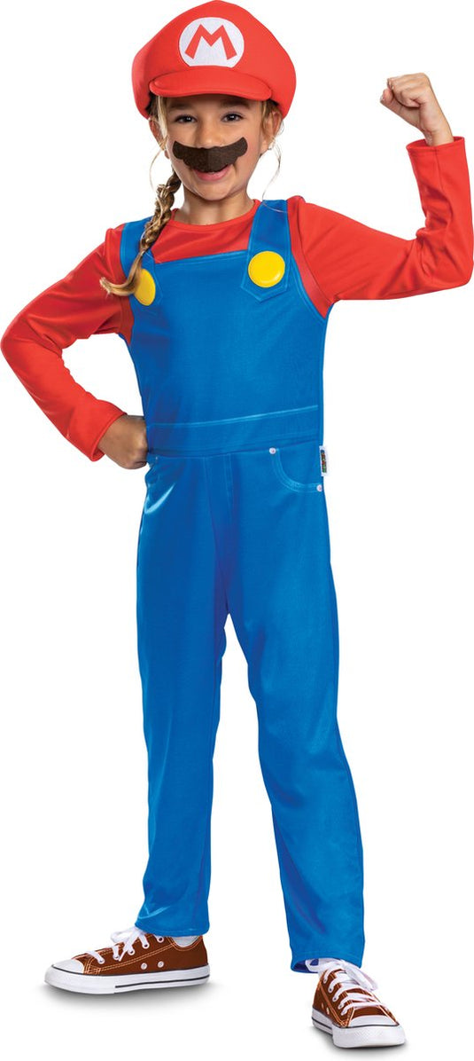 Disguise nintendo - super mario bros, mario elevated fancy aankleden, maat m (7-8 jaar), kind