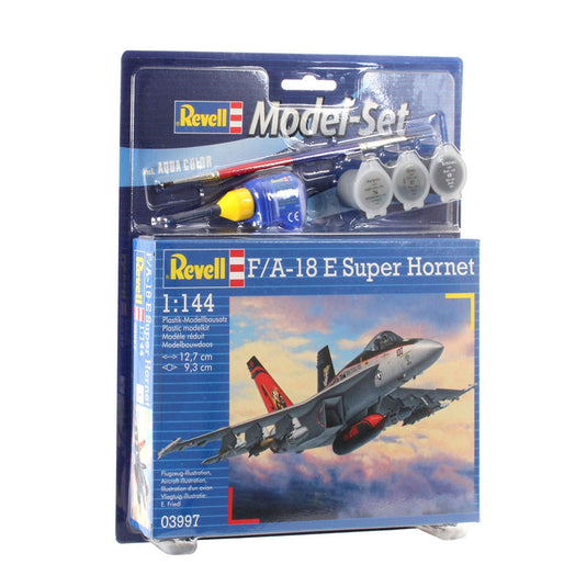 Revell model set f a-18e super hornet vliegtuig - incl. basiskleuren verf