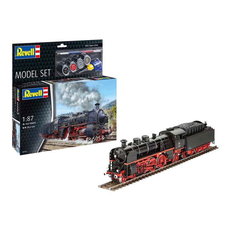 Load image into Gallery viewer, Revell modelbouwpakket - schnellzuglokomotive br18505 with tender 1:87 - 163dlg. - incl. basiskleuren verf
