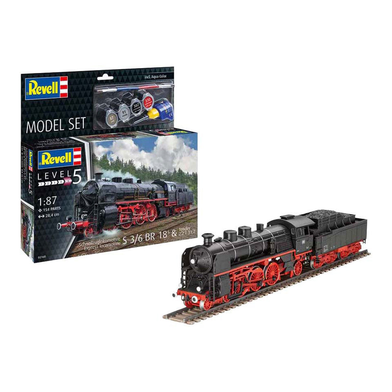 ギャラリービューアに画像をロードする, Revell modelbouwpakket - schnellzuglokomotive s3 6 br18 mit tende 1:87 - 154dlg.
