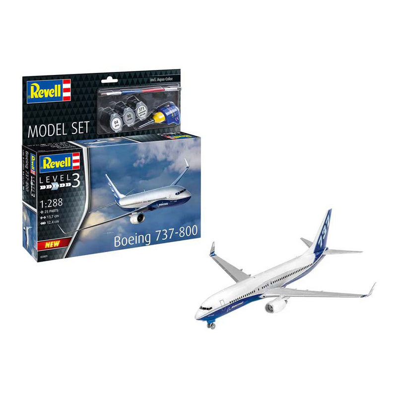 Load image into Gallery viewer, Revell modelbouwpakket - boeing 737-800 1:288 - 25dlg. - incl. basiskleuren verf
