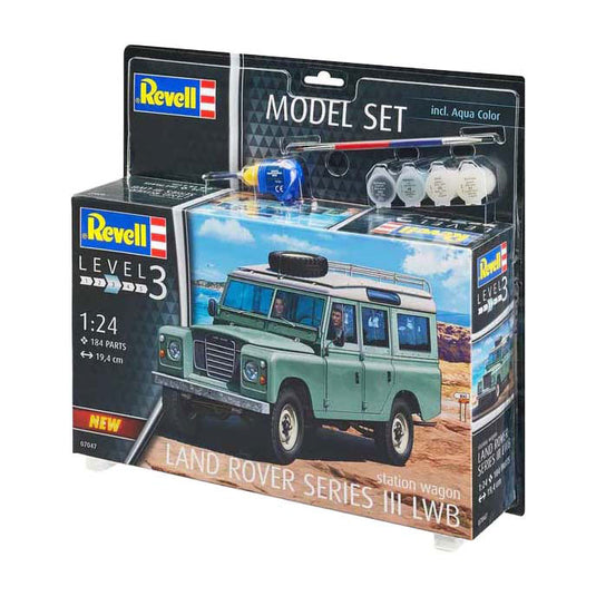Revell modelbouwpakket auto - 67047 land rover series iii lwb station wagon - britse klassieke auto - model set plastic - 1:24 - modelbouw