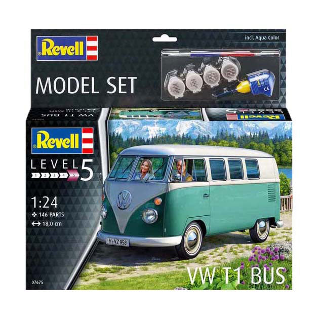 Load image into Gallery viewer, Revell modelbouwpakket - vw t1 bus 1:24 - 146dlg. - incl. basiskleuren verf
